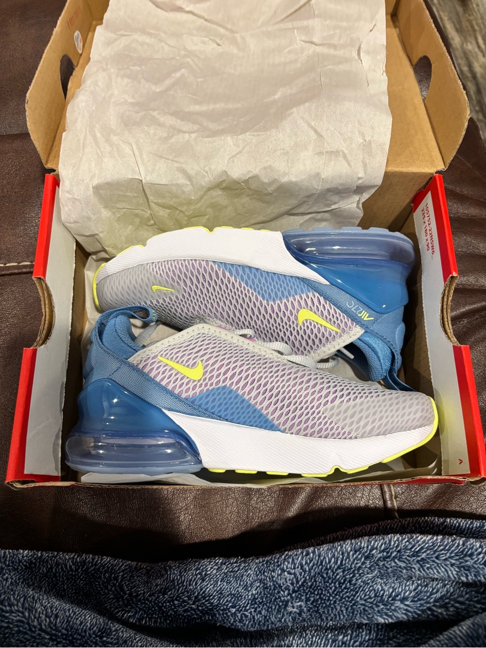 Nike Kids Air Max 270 - Blue, Yellow, Gray